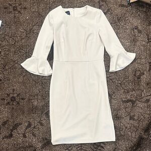 Donna Morgan Cream Ruffle Sleeve Dress